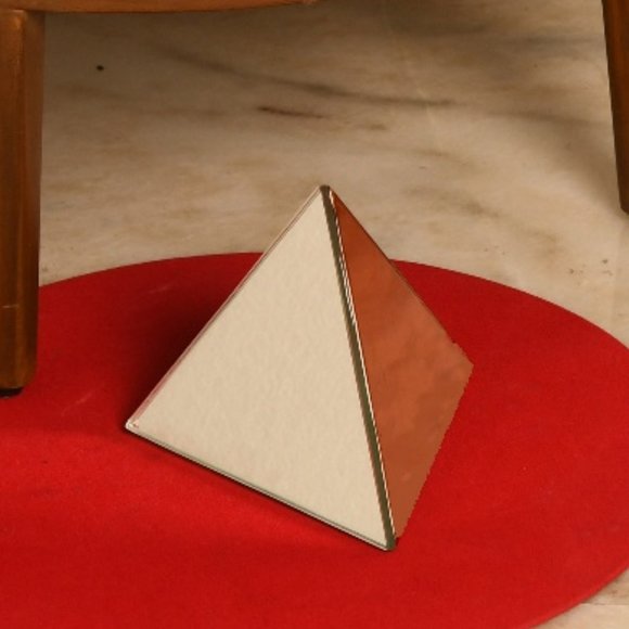 1bhkinteriors.com Other - Pyramid Table Mirror Ornament in Rose Gold Finish